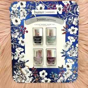 Brand New BUTTER LONDON 4-PIECE PATENT SHINE 10X NAIL LACQUER SET